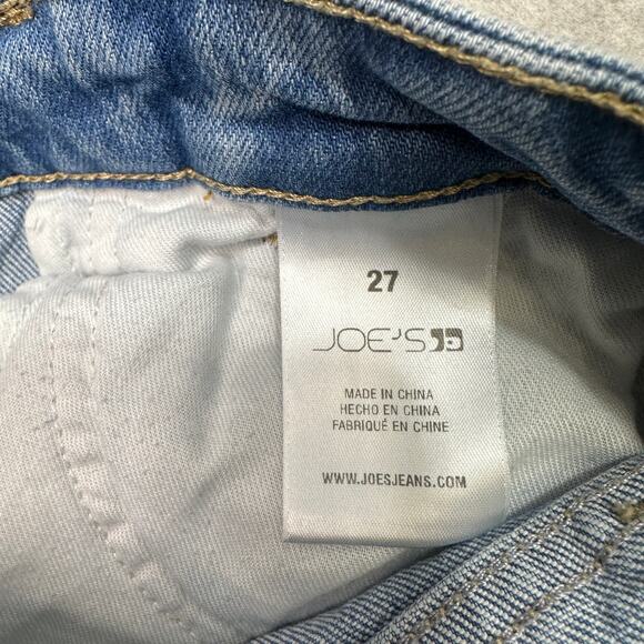 Joe's Bermuda Denim Shorts WMNS 27 Mid Rise Distressed Light Wash Blue Stretchy - Picture 6 of 8